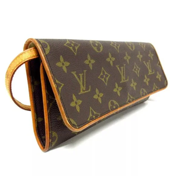 100% Authentic LOUIS VUITTON Pochette Twin GM M51852 Brown Monogram Shoulder Bag - Picture 3 of 10